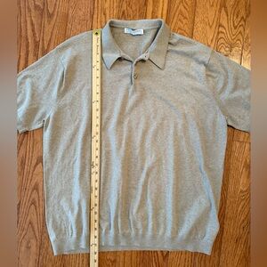 Paul James XXL Fawn Short Sleeve Knitted Polo Shirt Ultra Fine 100% Cotton